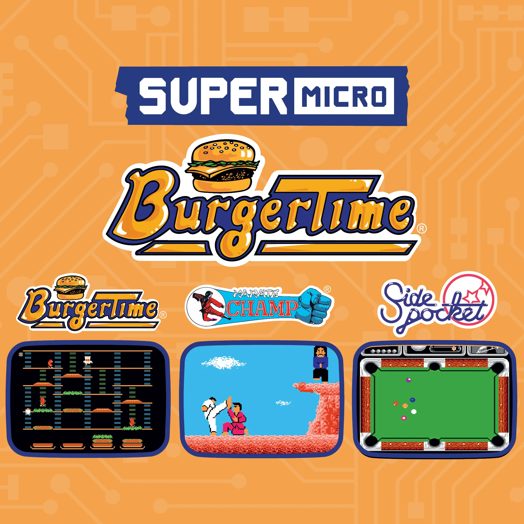 Super Micro Data East Retro Playable Gaming Keychain – BurgerTime, Karate Champ & Side Pocket - Image 6